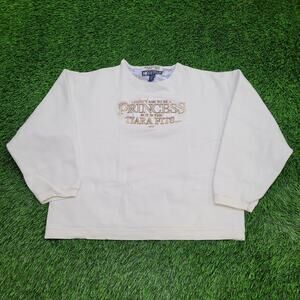 Vintage Funny Princess Sweatshirt Womens Medium 23x23 Boxy Baggy